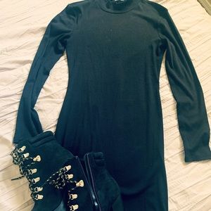 Black long sleeve mini dress